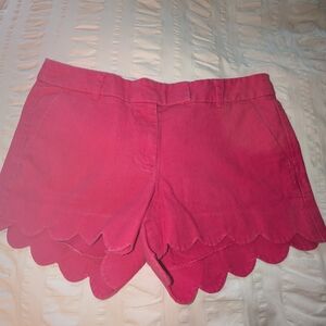 J. Crew High Waist Pink Scalloped Shorts